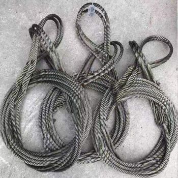 插编钢丝绳起重吊装双扣吊索具编织绳头起重工具钢丝绳6mm-40mm 手工